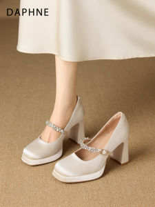 Daphne | White Buckle Heels Mary Jane Shoes