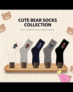 LINE FRIENDS | Good Quality Cartoon Gentleman Bear Socks Cotton Harajuku Style Sport Boys Skateboard Novelty Breathable Christmas Gifts