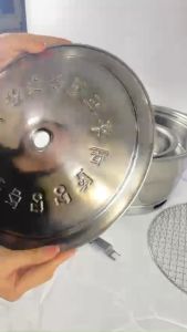 Bếp nướng BBQ hút khói dương âm bàn nhà hàng inox tại bàn than hoa không khói inox dẫn khí trên trần