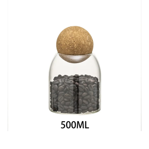 KEMORELA 1PC Storage Glass Jar Transparent Bottle With Ball Cork Lid Tank Sealed Tea Dried Fruit Cereal Snack Coffee Beans Cans