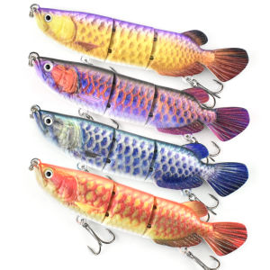 3 Sections Sinking Lures Arowana Multi Joint ABS Hard Artificial Bait Vivid Swimbait Fishing