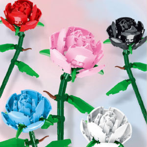 Creative Rose Flower Building Blocks Eternal Flower Decorate Ladies Valentines Day Mother Day Gifts