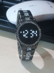 Jam tangan wanita gelang permata layar touchscreen digital