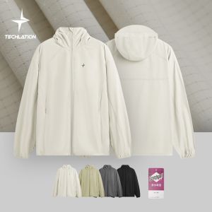 INFLATION brand mens youth outdoor cycling 3M moisture wicking jacket for spring/summer 2024 new product mens mountain climbing tourism outdoor sports hooded stand up collar loose sun protection shirt