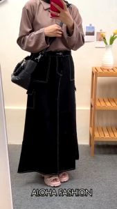 ALOHA TERBARU! Rok Cargo List Alpha Jeans 805 Carrgo Skirt List Alpha