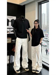English Style Polo Shirt Summer Heavyweight Five-quarter Sleeves