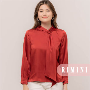 RIMINI - Atasan Wanita Blouse Formal Satin Premium Hijab Friendly S-XXXL - Mevlin Top 85951