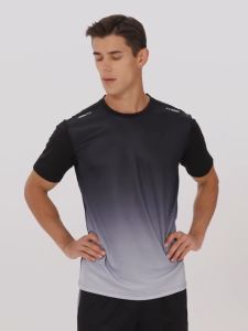 【Buy 1 get 1 】Mens Sport Ice Silk Suit Short Sleeves Gradient Tie T Shirt + Shorts Sets Men Summer New Running Fitness Thin Shorts 2-piece Set