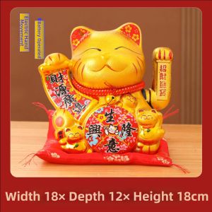 Wealthy Cat Figurine Ceramic Large