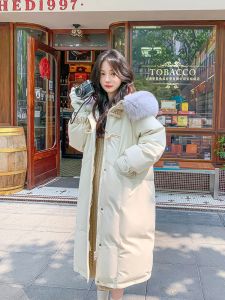 Thickened Long White Mountain Womens down Jacket Harbin Winter Cold Resistance Ultra Cold Resistant Snow Country Mid-Length