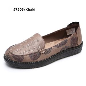 SHIPAILUO | Comfortable Soft Bottom Beijjing Style Womens Slip-On Shoes Floral Pattern Casual Loafers For Middle-Aged And Elderly