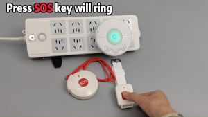 YCALL Wireless Bell Caregiver Pager Emergency SOS Call for Elderly Nurse Alert 0-120dB 1Host + 1 Watch Button + 1 Button