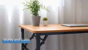 Adjustable Foldable Standing Table Computer Desktop Bedside Table Dining Table Office Table Wood and Steel