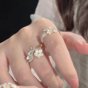 แหวนดอกไม้สามมิติ925เงินสเตอร์ลิงศาลย้อนยุคฝรั่งเศสยุคกลางแหวนปรับขนาดได้ยุโรป