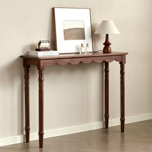 GOOFANSER | Narrow Antique Style Wall Table Solid Walnut Wood