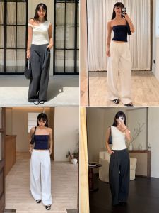audwyn | Relaxed Drape Retro Stripe Slim Fit Casual Pants