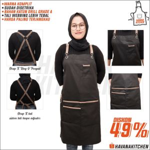 celemek apron barista  bahan drill