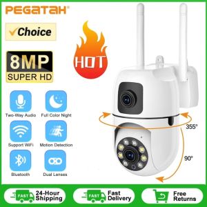 New V380 8MP FULL HD Outdoor Wifi dual lensa Cctv Ip Camera Waterproof