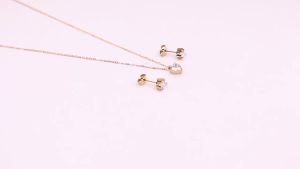 Romantic Heart Shaped Jewelry Sets For Women Charm Minimalist Metal Delicate Waterproof Necklace Earring Valentines Day Gifts