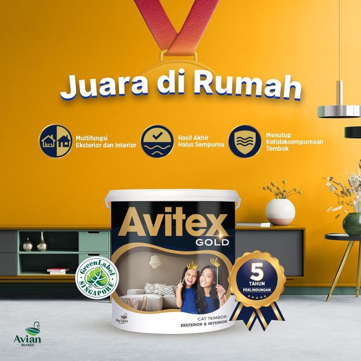 Avitex Gold Cat Tembok Interior Dan Eksterior 5 Kg - Tinting (Base)