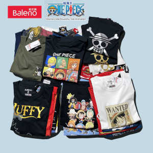 Áo Thun Cotton Nam Baleno Mùa Hè Cổ Tròn in Họa Tiết Hoạt Hình One Piece Thời Trang Tay Ngắn Chất Liệu Cotton Nguyên Chất