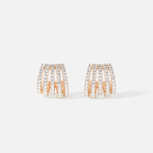 Rose Gold Multi-band Earrings