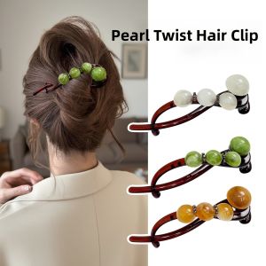 Bohemian Twist Hair Clip Water Diamond Beads Bun Hair Accessories Multi-Part Hair Clips Stylish Hair Accessories for Women