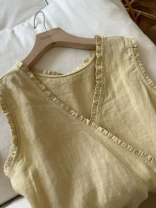 Áo Sơ Mi Không Tay Cổ Chữ V Thiết Kế Thanh Lịch Cho Nữ Mùa Hè 2025 Áo Sơ Mi Dáng Ôm Vừa Vặn Đơn Giản Có Chi Tiết Ren