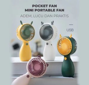 Kipas Kartun Anak Anak Lucu Portabel Mini USB Kipas Angin Genggam