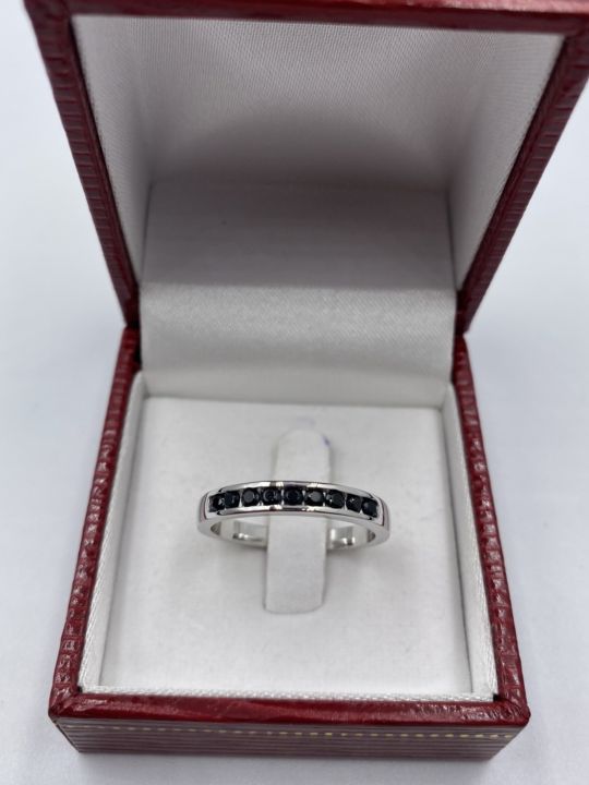 ️แหวน เพชร สวิส ครึ่งวง เงิน แท้ 9125 เคลือบ ทอง ค ำ ขาว | Lazada.co.th