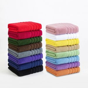 1pc Random Color Face Hair Towel 100% Cotton Absorbent Solid Towels For Kids Adults Home Hotel Bathroom Towels Textile 34*74cm
