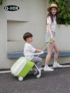 Q-BOX SG Stock NEW 20inch Travel Bag Kids Luggage Travel Luggage Kid Foldable Trolley Carry on Suitcase Luggage