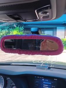 Cartoon Car Interior Rearview Mirror Cover Rabbit Carrot Plush Auto Rear View Mirror Case Decoration Accessories For Women Girls