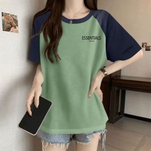 Áo Thun Cotton Mùa Hè Tay Ngắn Cổ Tròn Rộng Rãi Thời Trang Phong Cách Hàn Quốc Đa Năng in Họa Tiết Thường Ngày Cho Nữ