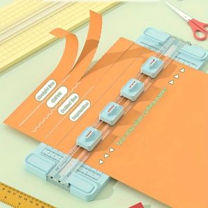 1pc Manual 4-in-1 Bidirectional Paper Cutter with 4 Blades -  Portable Office School Home Use Precision Cutting Tool