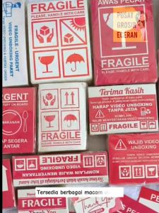 Stiker Thank You Fragile Pecah Belah Urgent Stiker Label Pengiriman Olshop 5 x 3 cm