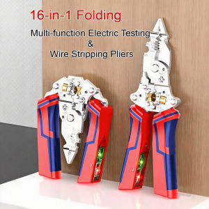 Foldable Wire Stripper 9 In 1 Multitool Electrician Pliers With Electricity Measurement Function Cable Cutting Crimping Tool