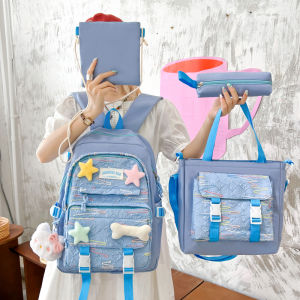 Ba Lô Sức Chứa Lớn Dành Cho Học Sinh Trung Học Cơ Sở Túi Đeo Vai Kép Thẩm Mỹ Cao Dễ Thương Thích Hợp Cho Bốn Đến Sáu Lớp