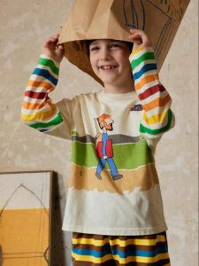 Cartoon Pattern Fake Two-Piece Children T-shirt