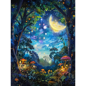 Jigsaw Puzzle 500/1000/1200/2000PCS Moon Tree Mushroom Landscape Scenery Artwork Stress Relief Puzzle Wall Art Decor Gift