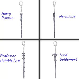 Harry Potter Characters Wands Keychain Collection - High Quality Zinc Alloy, 11cm Size, Same Day Shipping