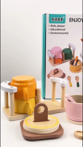 KABI Enjoy My Tea Time Ages 3+ Pretend Wooden Food Play Gift For Kids by WISHLAND