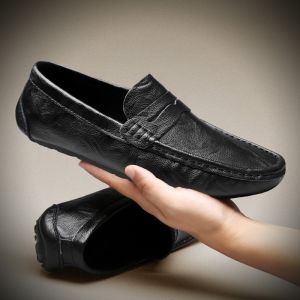 Leather Driving Shoes Mens Casual Breathable Spring Summer New Style Bean Bean Shoes British Style Comfortable Loafers