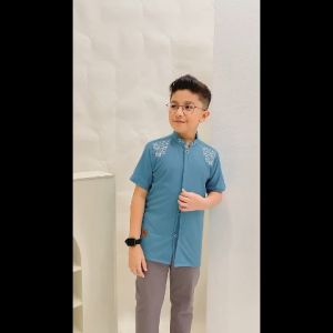 Set Kemko / Setelan Kemeja Koko Lengan Pendek Celana Chinos Anak Laki-laki Size 8-14 NARENDRA Kakadede
