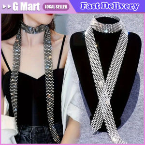 Neckerchiefs Cold Wind Rhinestones Necklace Female Hip Hop Sweater Chain Tie Clavicle Chain Wedding Accessories