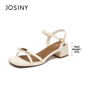 Josiny | Wide Strap Summer Block Heel Sandals For Dress Matching