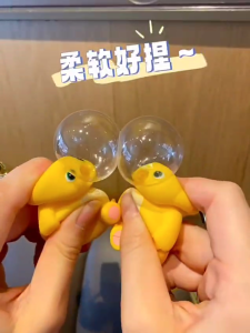 Gantungan Kunci Nailong Squishy Bubble Keychain Gantungan Aksesoris Tas Dino Kuning Nailong Gelembung Remas