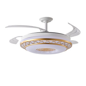 EUROB | Biomorphic Flowers Ceiling Fan Light for Home Living Room Bedroom Dining Room Inverter