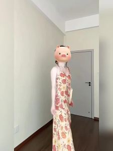 PEIZIXUAN | Beach Vacation Ruffled Floral Maxi Dress Summer Fashion