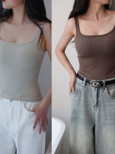 เสื้อกั๊กสายเดี่ยว U-Neck ไร้สายสำหรับผู้หญิง ทรงเข้ารูป ดูสง่างาม ใส่ได้ทั้งฤดูร้อน ฤดูใบไม้ผลิ ฤดูใบไม้ร่วง ฤดูหนาว